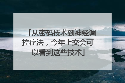 从密码技术到神经调控疗法，今年上交会可以看到这些技术